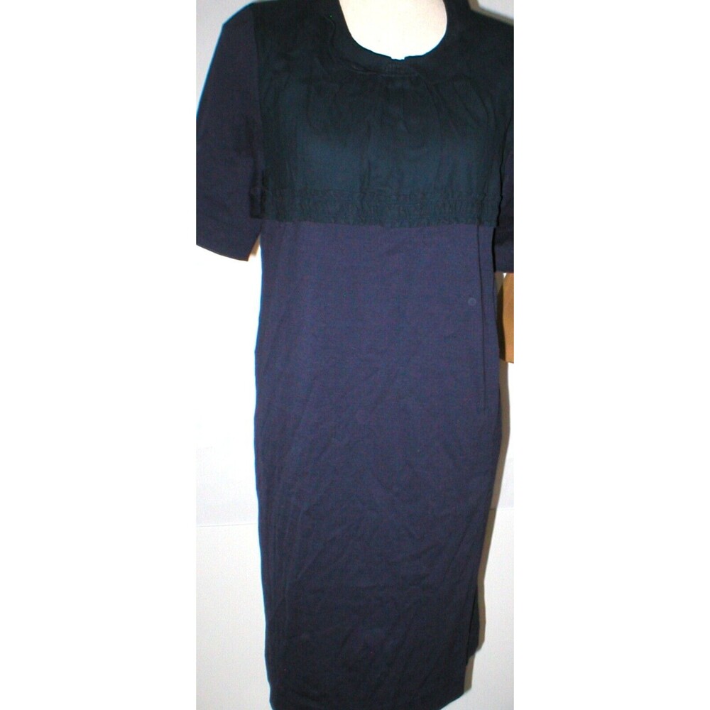 New Womens 10 NWT Dress 46 Designer Marni Italy Dark Blue Navy Cotton Viscose SS
